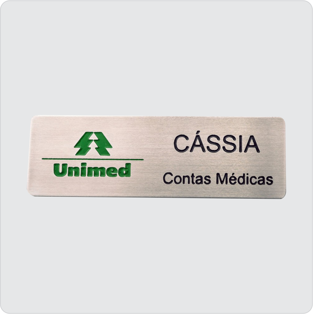 Placa de inox com imã, processo corrosão