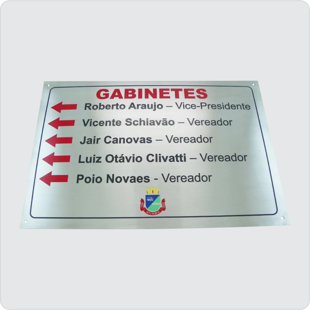 Placas de sinalização